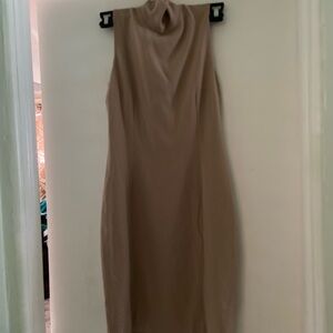 Dolce & Gabbana Sleeveless Cowl Neck Maxi Dress in Taupe